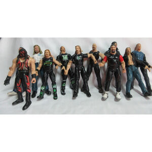 Vintage Lot Of 11 Rubber/Plastic WCW/ WWF Wrestlers Various Condition Sold as i